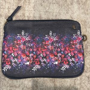 Elliott Lucca Artisan Floral Indigo cosmetic bag Floral Black Clutch